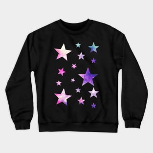 Pink Purple Ombre Galaxy Stars Crewneck Sweatshirt